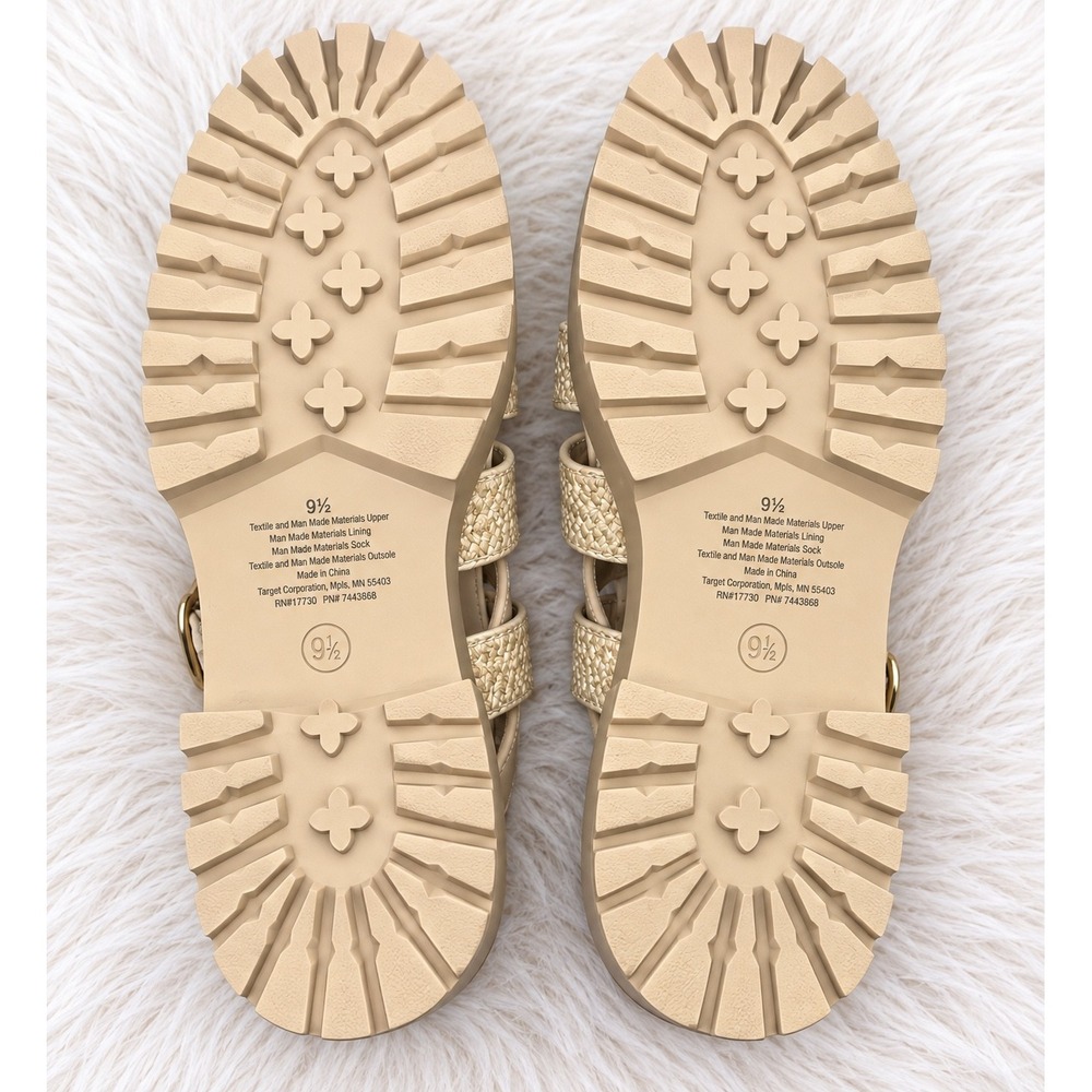 Wild Fable Womens Elvie Raffia Platform Fisherman Sandals Tan Beige 9.5 NWT - Picture 6 of 6